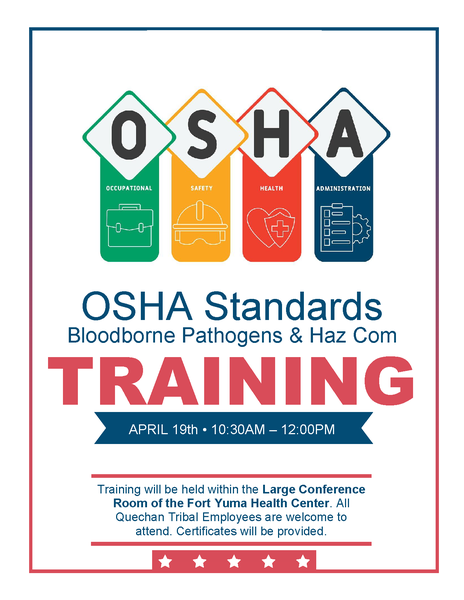 OSHA Standards Bloodborne Pathogens And Haz Com Training Fort Yuma Quechan Indian Tribe